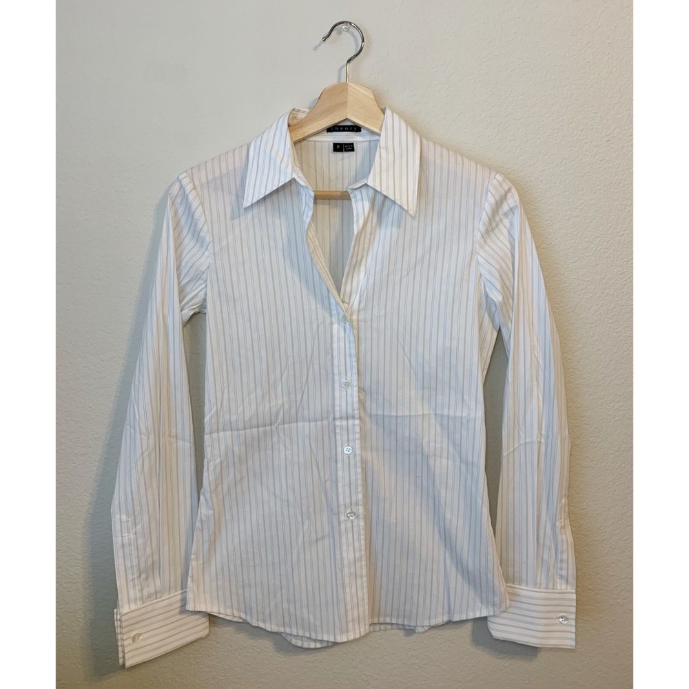 Theory Larissa button down striped size xs (P)